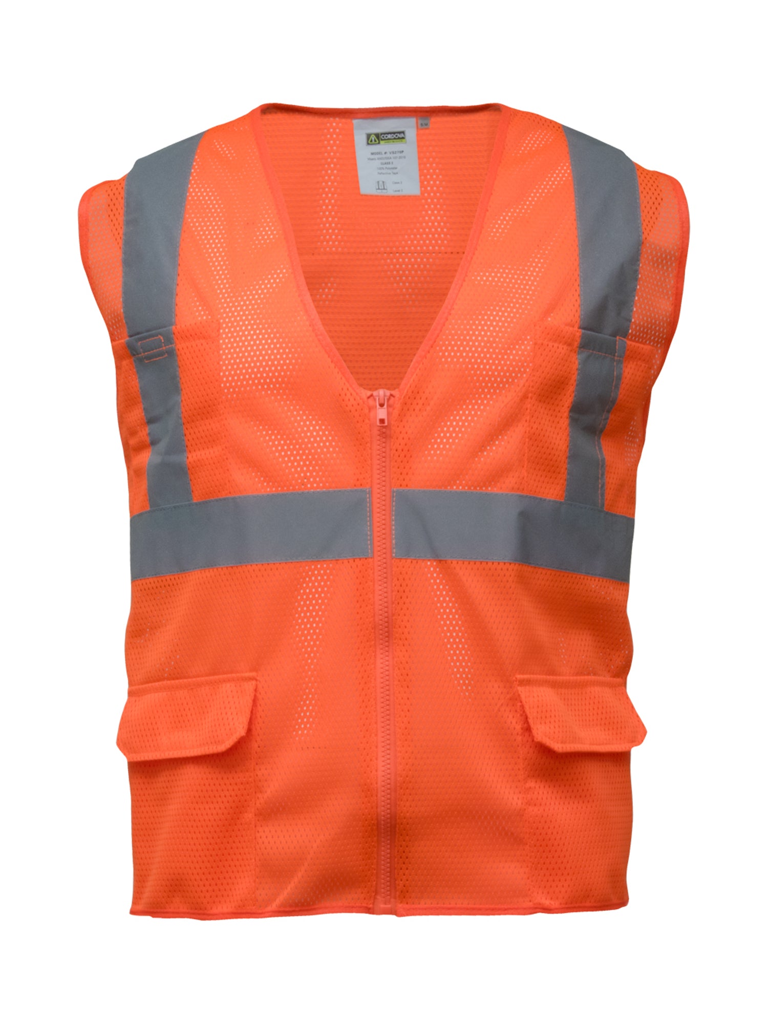 Refrigiwear 198 Zipper Mesh Safety Vest Orange