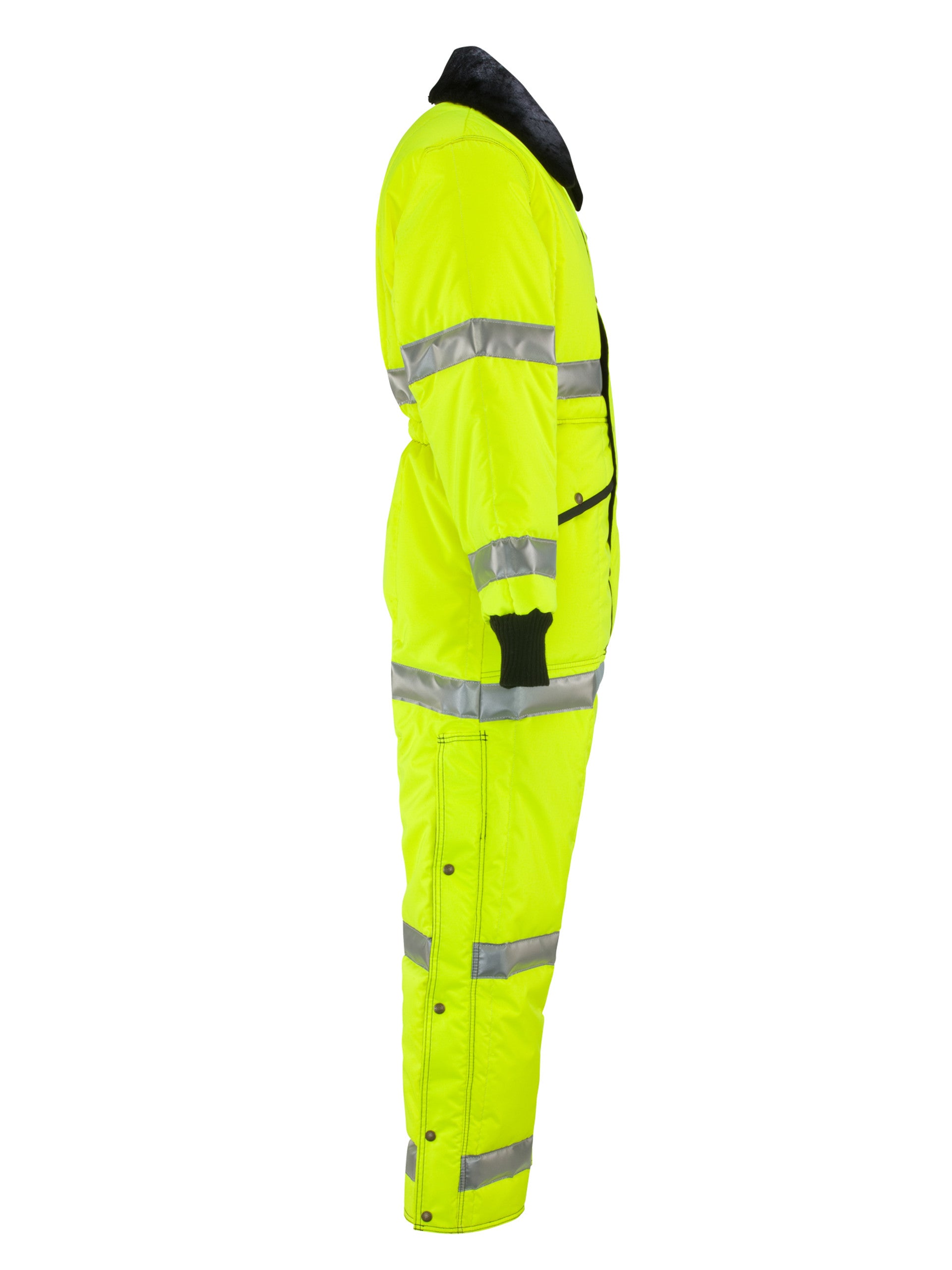 Refrigiwear 344HVL2 HiVis Iron-Tuff® Coveralls with Reflective Tape Lime