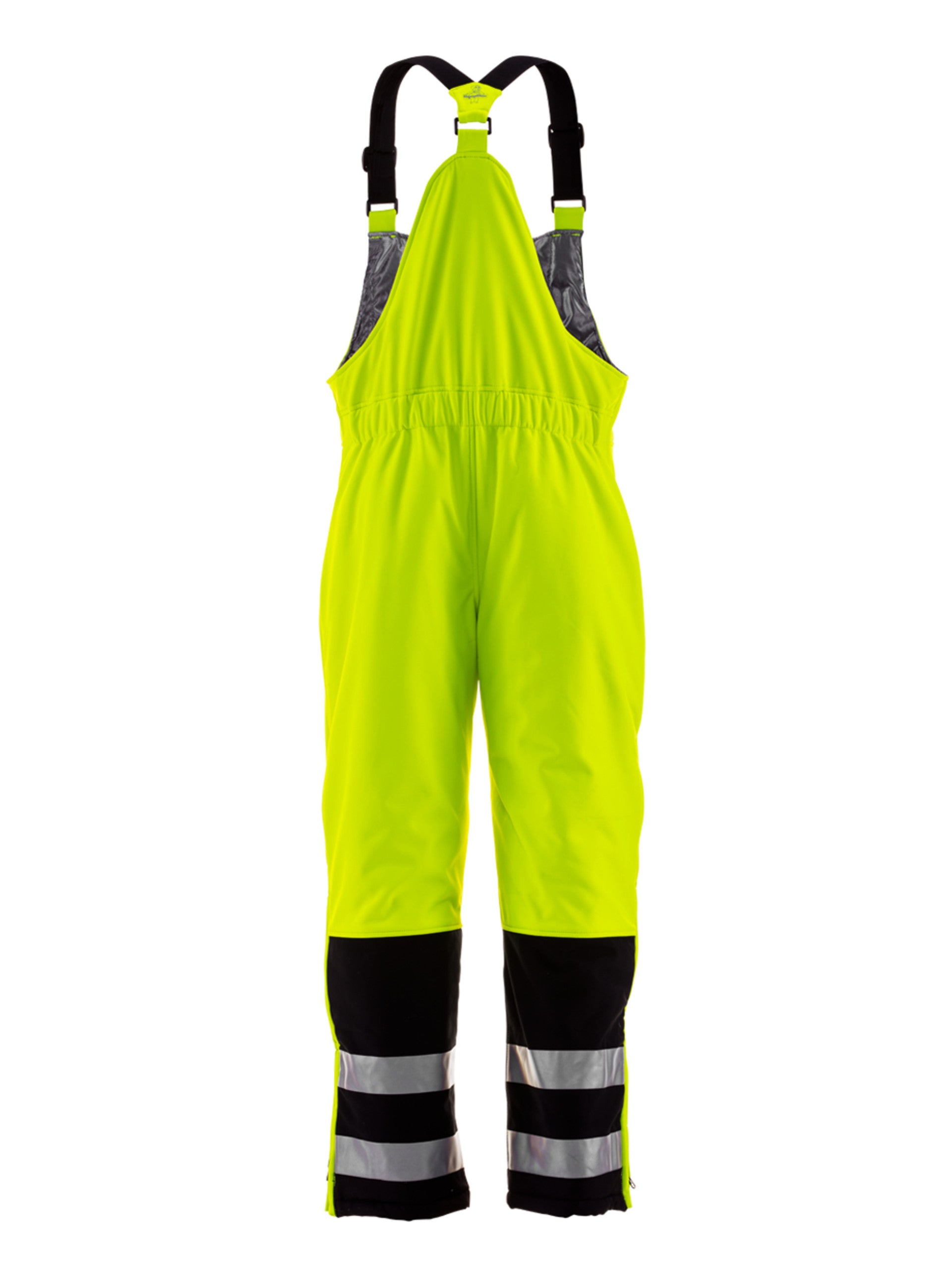 Refrigiwear 497 HiVis Insulated Softshell Bib Overalls Lime/Black