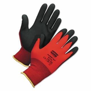 Honeywell North NF11 NorthFlex Red™ NF11 Foam PVC Fingers/Palm Coated Gloves, Black/Red 12/PK