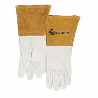 120TIG 120-TIG Capeskin Welding Gloves, White/Tan, 4 in cuff, Unlined