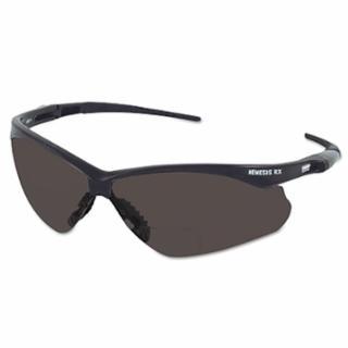 KleenGuard™ 22518 V60 Nemesis™ Rx Readers Prescription Safety Glasses, Smoke, Polycarbonate Scratch-Resistant Lens, Black Frame/Temples, +2.0 12/PK