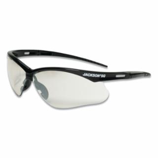 Jackson Safety 50004 SG Series Safety Glasses, Indoor/Outdoor Poly Lens, Hardcoat Anti-Scratch, Black Poly Half-Frame, 12/PK