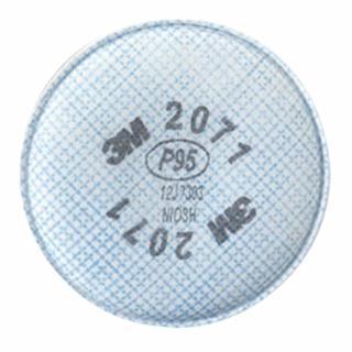 3M 2071-2000 Series Particulate Filter, P95, Solids/Liquids/Oil Based Part/Metal Fumes, White 2/PK