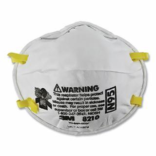 3M 8210 N95 Particulate Respirator, Half Facepiece, Filter, One Size