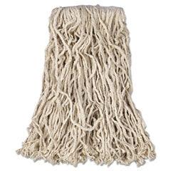 Rubbermaid RCPV116 Economy Cut-End Cotton Wet Mop Head, 16oz, 1" Band, White, 12/Carton