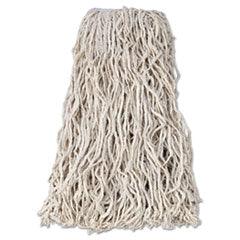 Rubbermaid RCPV118 Economy Cut-End Cotton Wet Mop Head, 24oz, 1" Band, White, 12/Carton