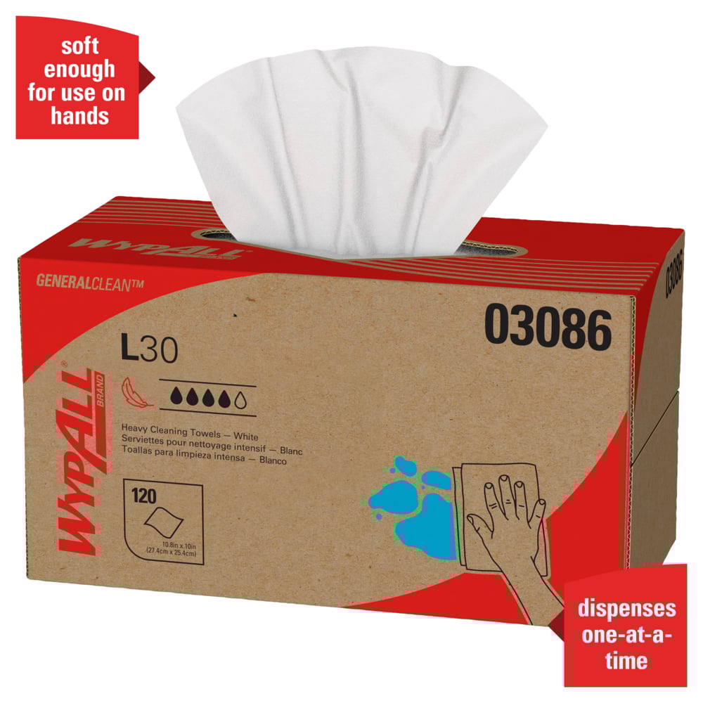 WypAll 03086 GeneralClean™ L30 Heavy Duty Cleaning Towels 10/CS