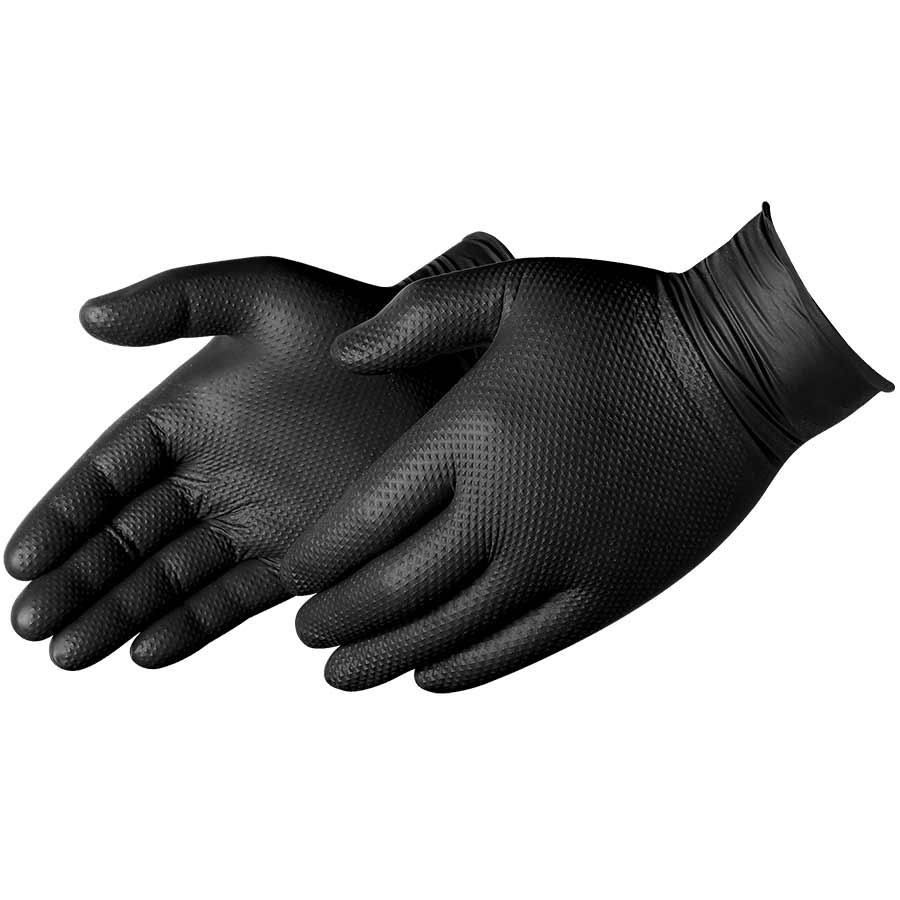 2028BK DuraSkin 8 Mil Diamond Textured Nitrile Gloves | Black 1000/CS