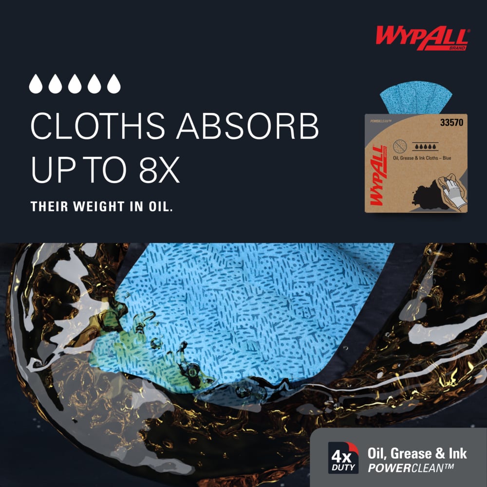 WypAll 33570 Oil, Grease & Ink Cloths