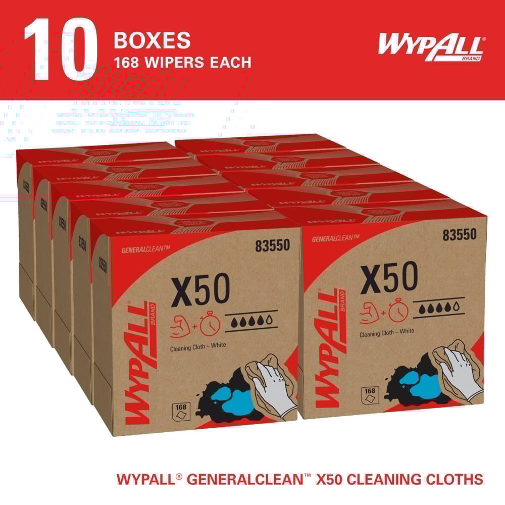 WypAll 83550 GeneralClean X50 Cleaning Cloths 10/CASE