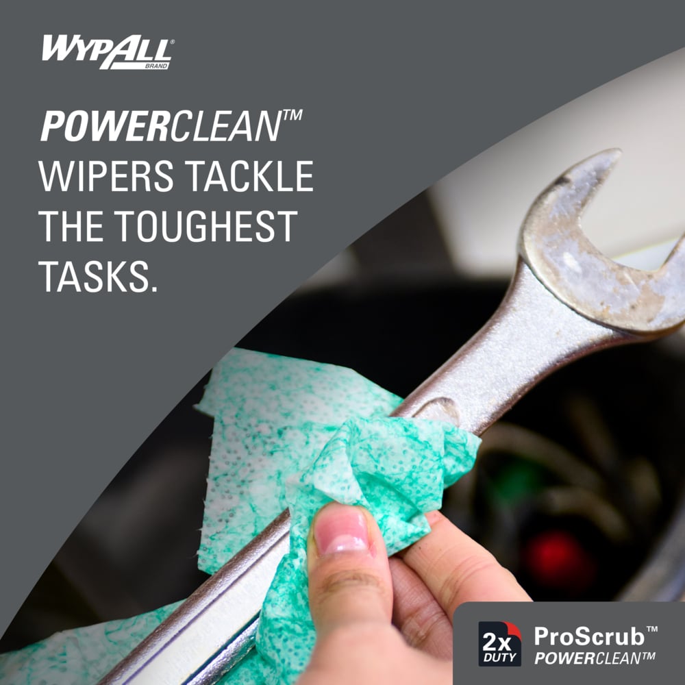 WypAll 091371 PowerClean ProScrub Heavy Duty Wet Towels