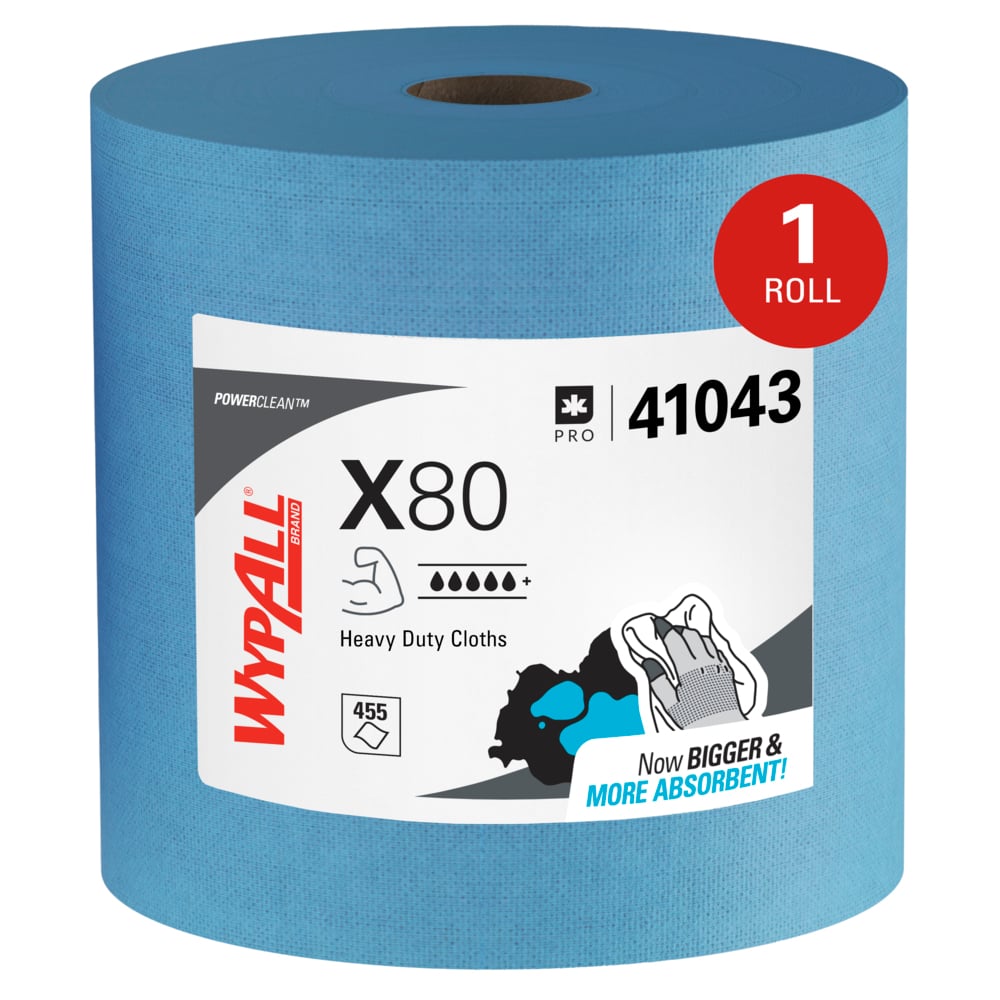 WypAll 41043 PowerClean X80 Heavy Duty Cloths