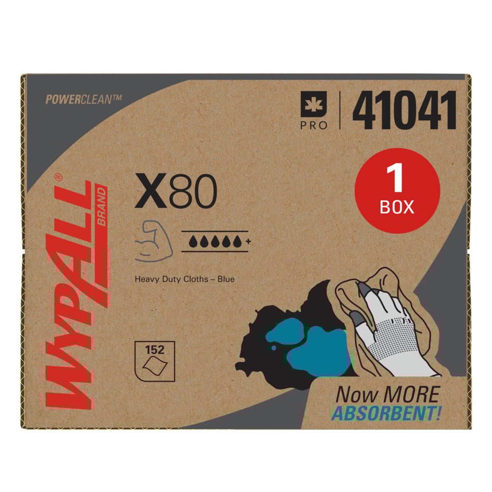 WypAll 41041 PowerClean X80 Heavy Duty Cloths