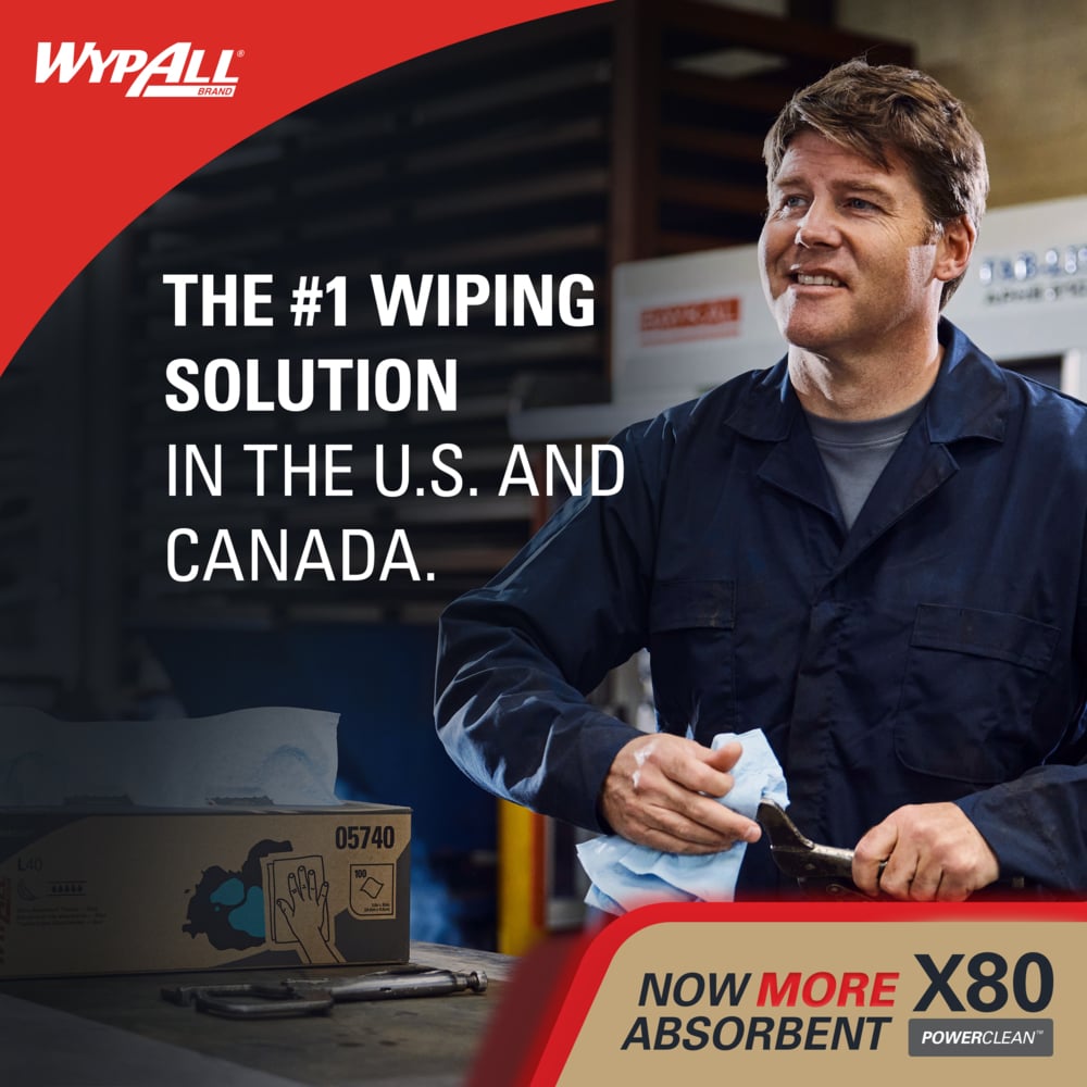 WypAll 41041 PowerClean X80 Heavy Duty Cloths