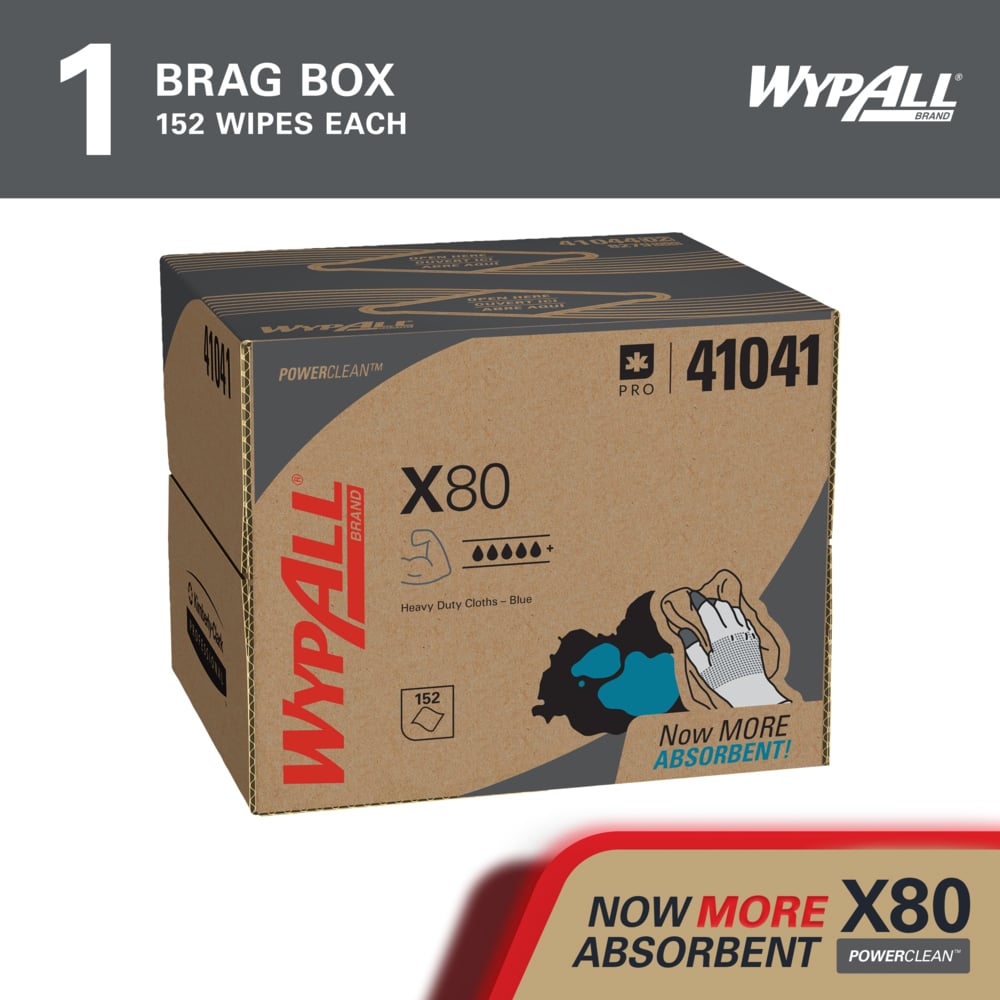 WypAll 41041 PowerClean X80 Heavy Duty Cloths