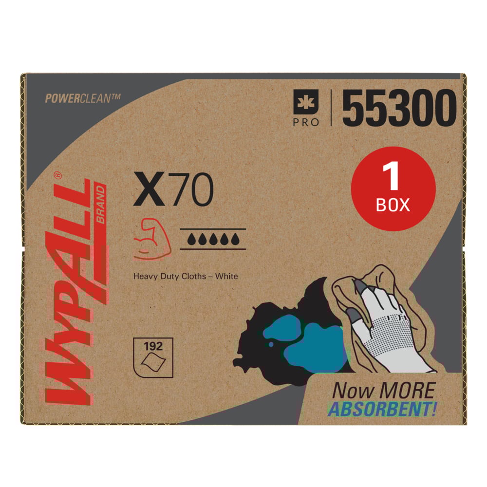 WypAll 55300 PowerClean X70 Medium Duty Cloths