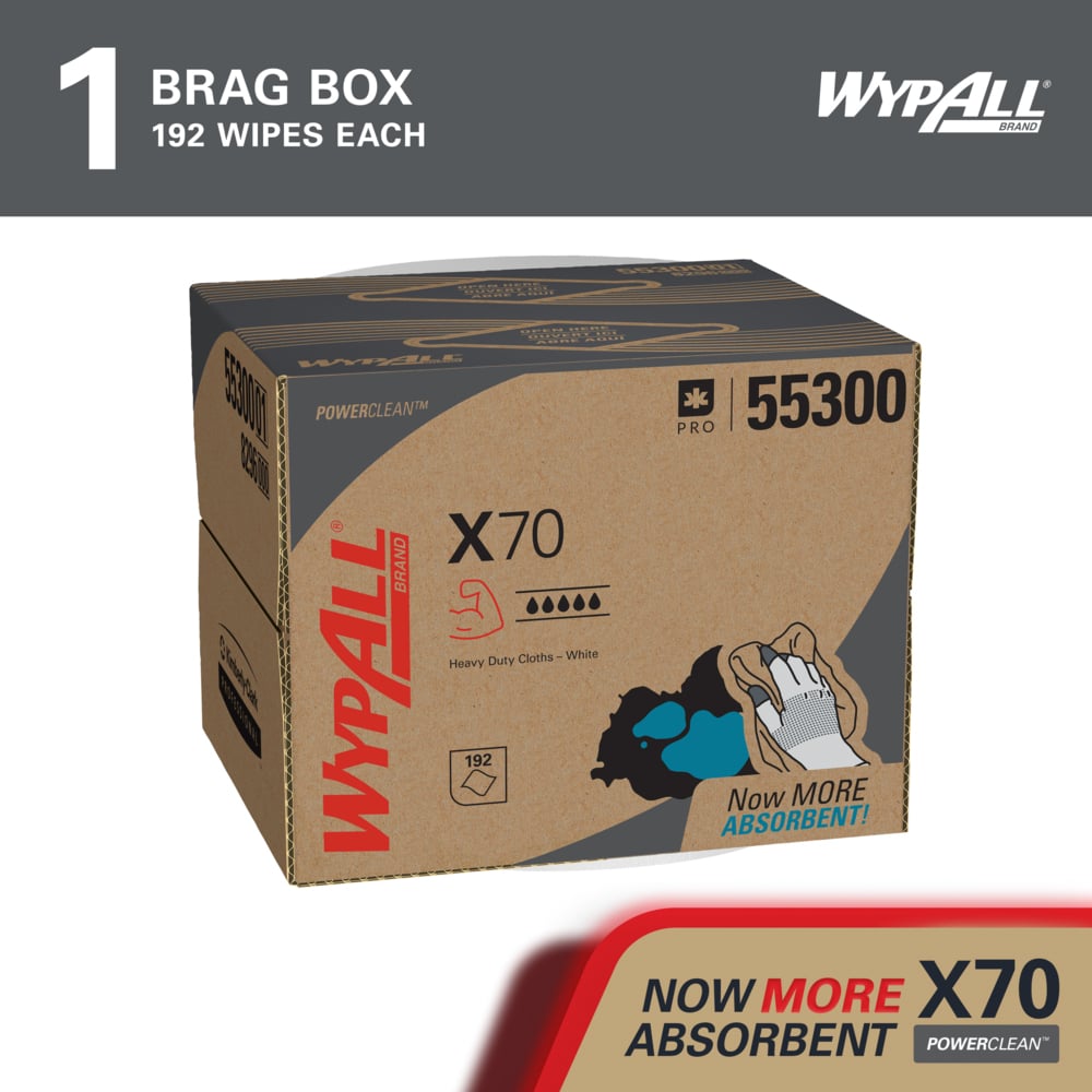 WypAll 55300 PowerClean X70 Medium Duty Cloths