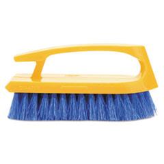 Rubbermaid RCP6482COB Iron-Shaped Handle Scrub Brush, Blue Polypropylene Bristles, 6" Brush, 6" Yellow Plastic Handle
