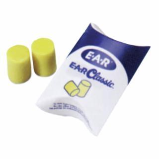 3M 1001 E-A-R™ Classic™ Foam Earplugs, PVC, Yellow, Uncorded, Pillow Pack