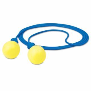 3M 1001 E-A-R™ Push-Ins Foam Earplug, Polyurethan, Blue/Yellow, Corded