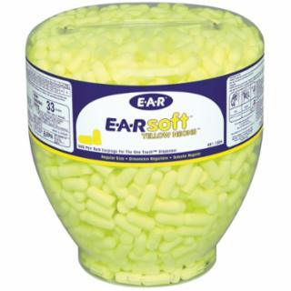 3M E-A-R One Touch Earplug Dispensers, Polyurethane, Yellow, Uncorded