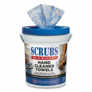 Scrubs 42272 Hand Cleaner Towels, 72/Container, Citrus 6/PK