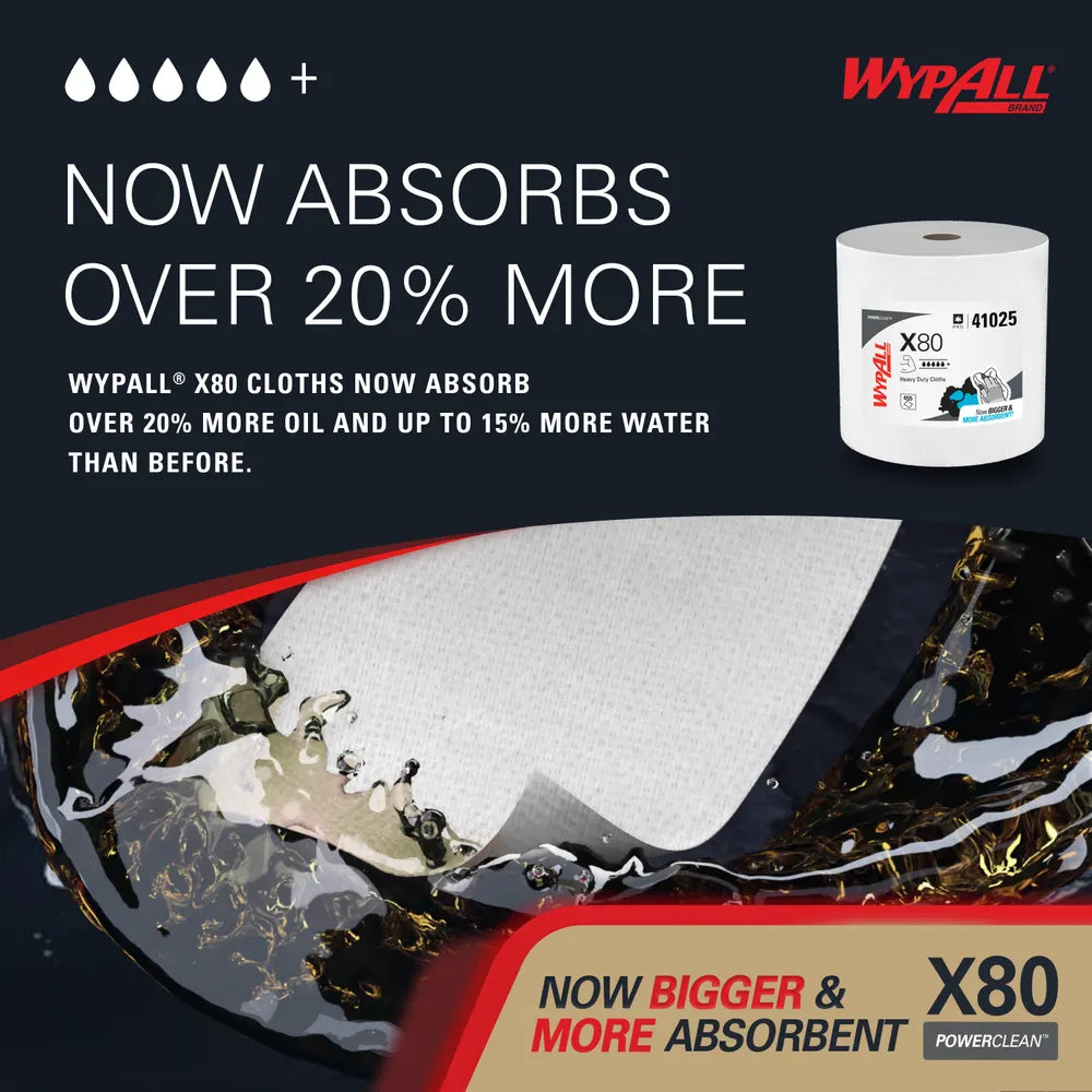 Wypall 41025 PowerClean™ X80 Heavy Duty Cloths