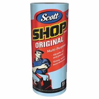 Scott 75130 Original™ Multi-Purpose Shop Towel, Blue, 11 in W x 9.4 in L, Roll, 55 Sheets/RL, 30 RL/CA
