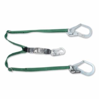 MSA 10191758 V-Series Standard Twin-Leg Adjustable Shock Absorbing Lanyard, 6 ft, Large Snaphooks