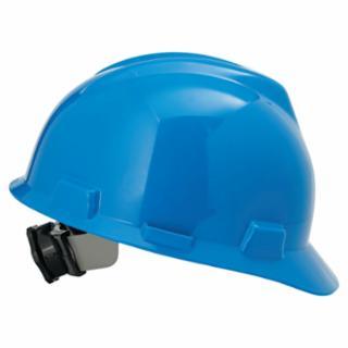 MSA 475359 V-Gard® Slotted Hard Hat Cap, Fas-Trac® III Suspension, Blue, EA