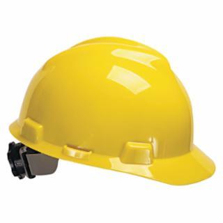 MSA 475360 V-Gard® Slotted Hard Hat Cap, Fas-Trac® III Suspension, Yellow, EA