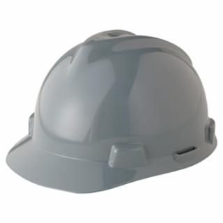 MSA 475364 V-Gard® Slotted Hard Hat Cap, Fas-Trac® III Suspension, Gray, EA