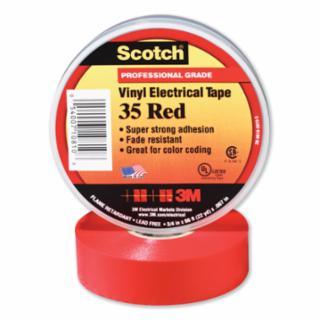Scotch 102243 Vinyl Electrical Color Coding Tape, 35, 1/2 in W x 20 ft L, Red 6/PK