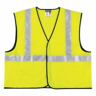 MCR Safety VCL2S Class II Economy Safety Vest, Solid, Lime 12/PK