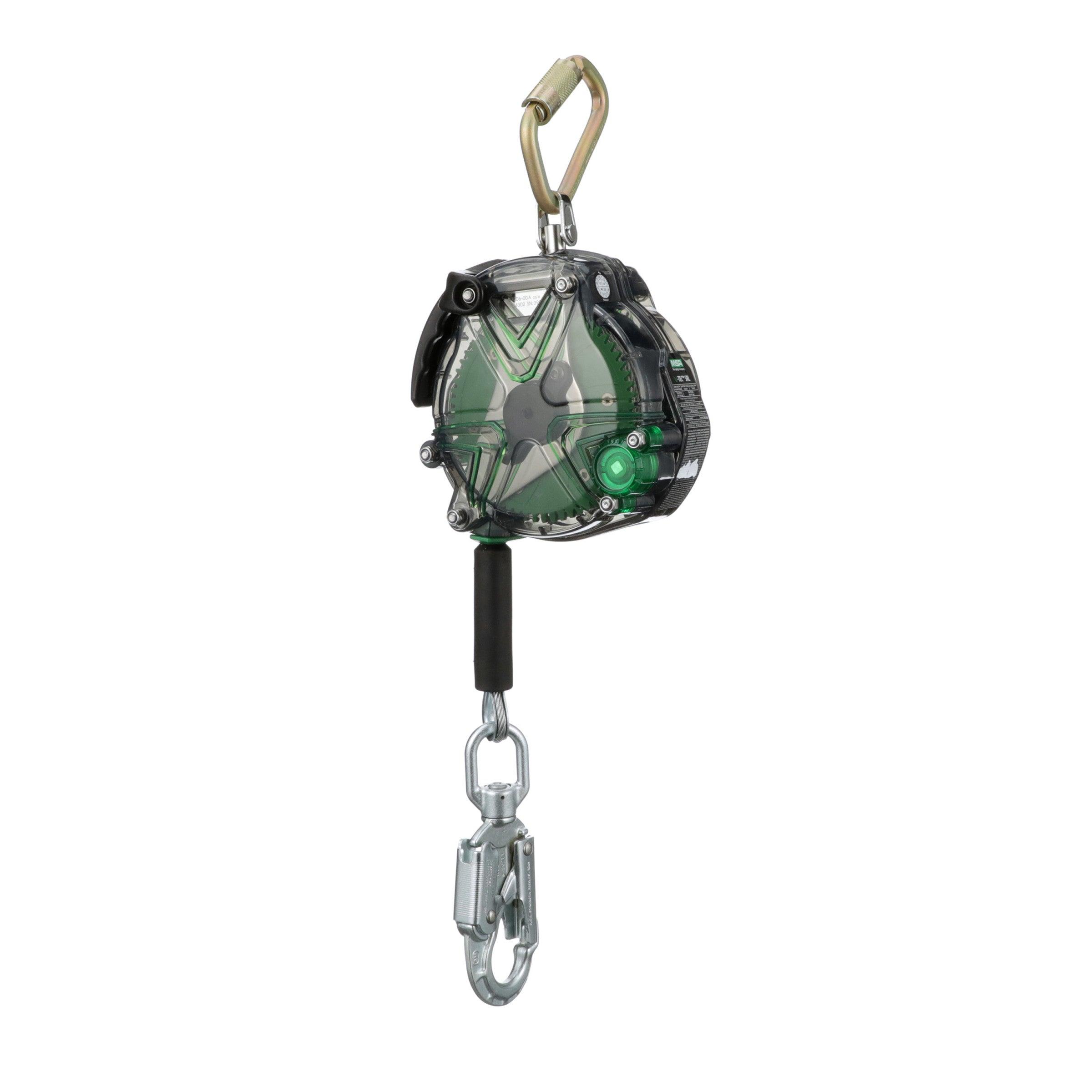 MSA 63215-00A V-TEC Standard Cable SRL, 50' (15m), Galvanized Cable, Steel Swivel Snaphook, ANSI