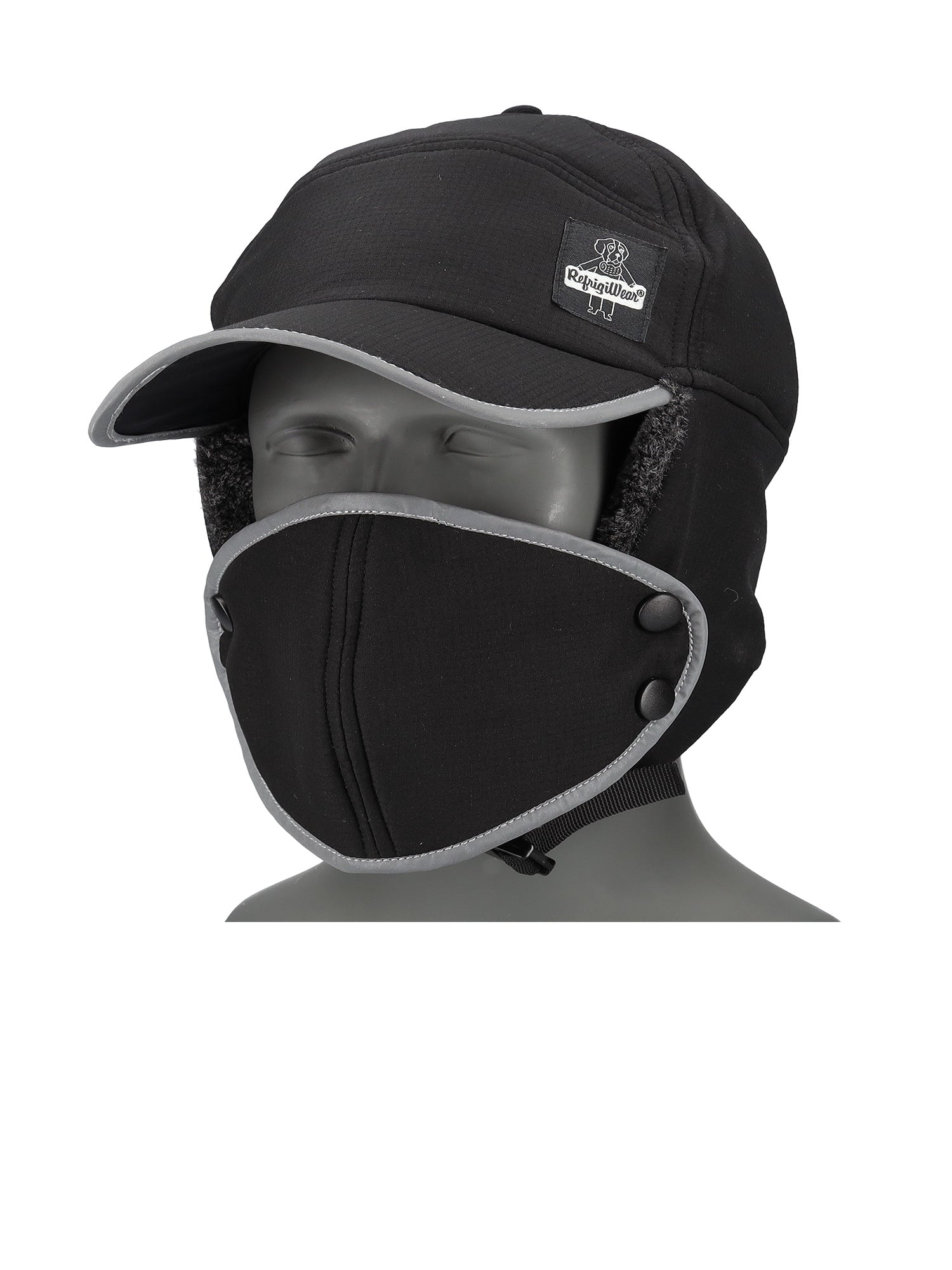 Refrigiwear 6800 Trapper Hat with Mask Black