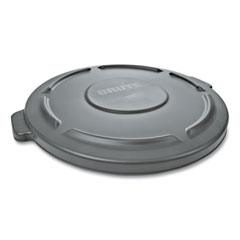 RCP263100GY BRUTE Self-Draining Flat Top Lid, for 32 gal Round BRUTE Containers, 22.25" Diameter, Gray EA