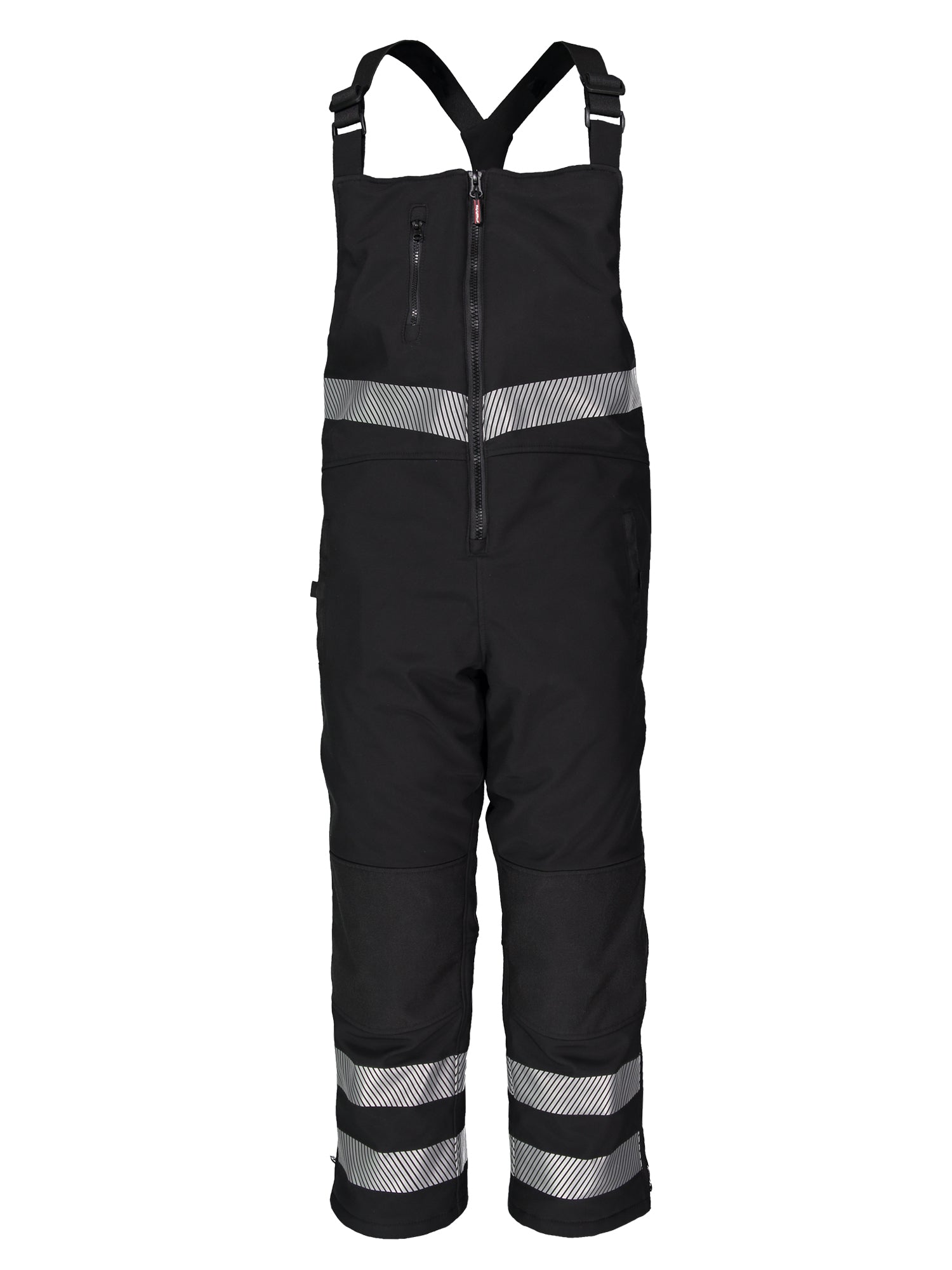 Refrigiwear 7495 Insulated Softshell Enhanced Visibility Bib Overalls Black