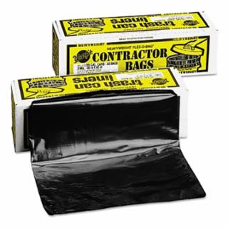 Warp Brothers HBP55-30 FLEX-O-BAG® Trash Can Liners and Contractor Bags, 55 gal, 3 mil, 36 in X 56 in, Black, Extra HD Contractor Bag
