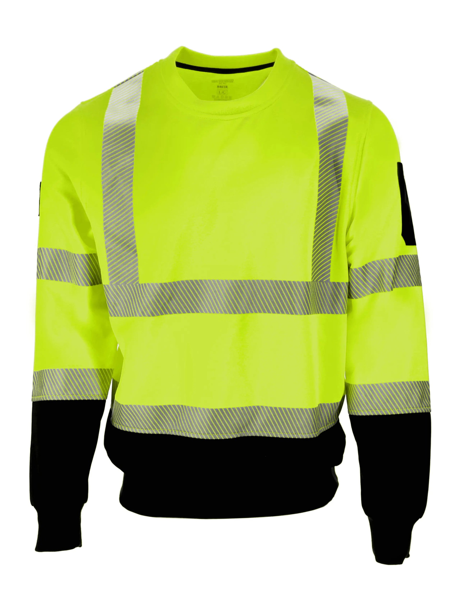 Refrigiwear 8465 HiVis Crewneck Sweatshirt with Reflective Tape Lime