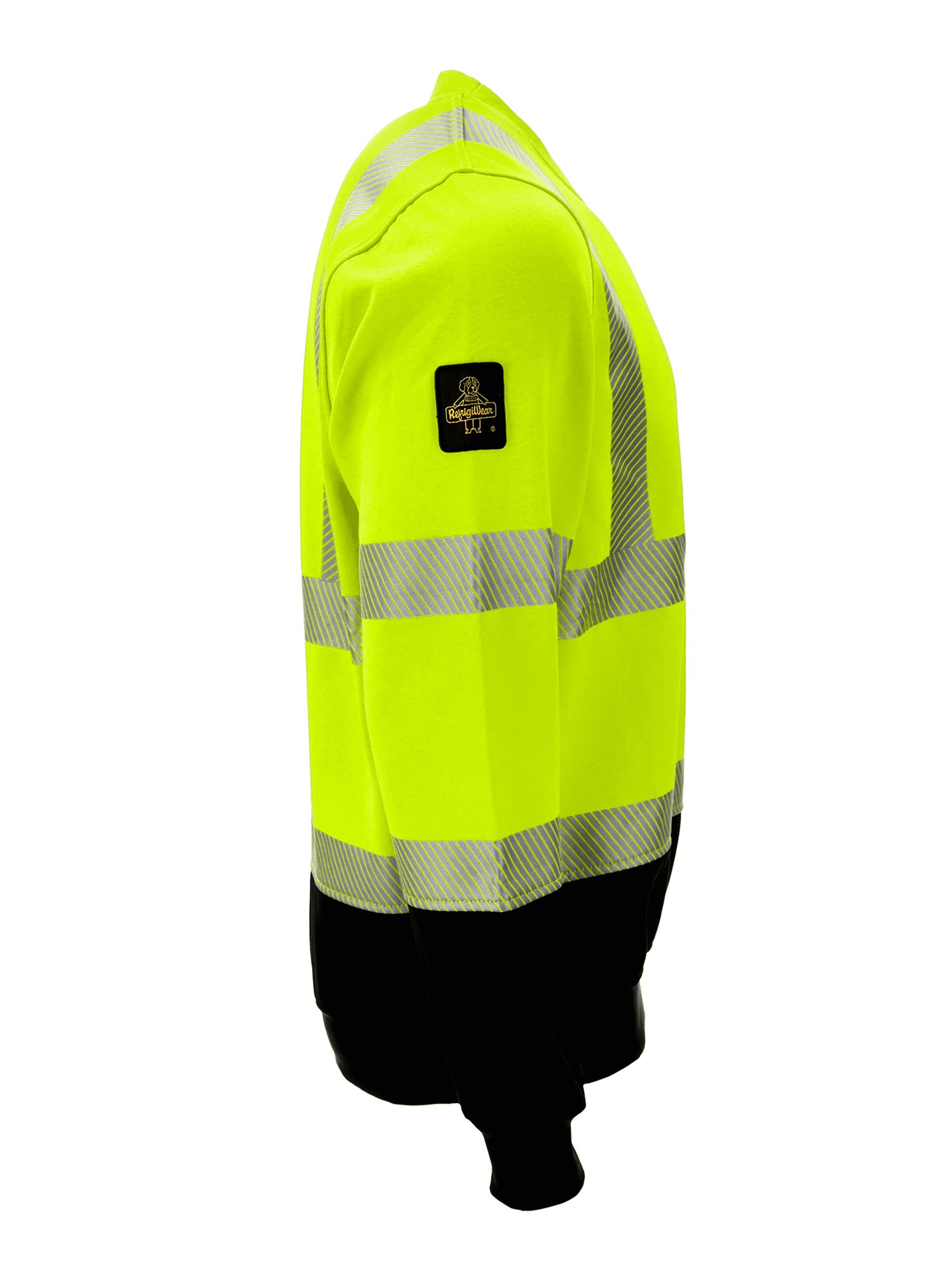 Refrigiwear 8465 HiVis Crewneck Sweatshirt with Reflective Tape Lime