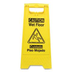 Rubbermaid IMP9152W Bilingual Yellow Wet Floor Sign, 12.05 x 1.55 x 24.3