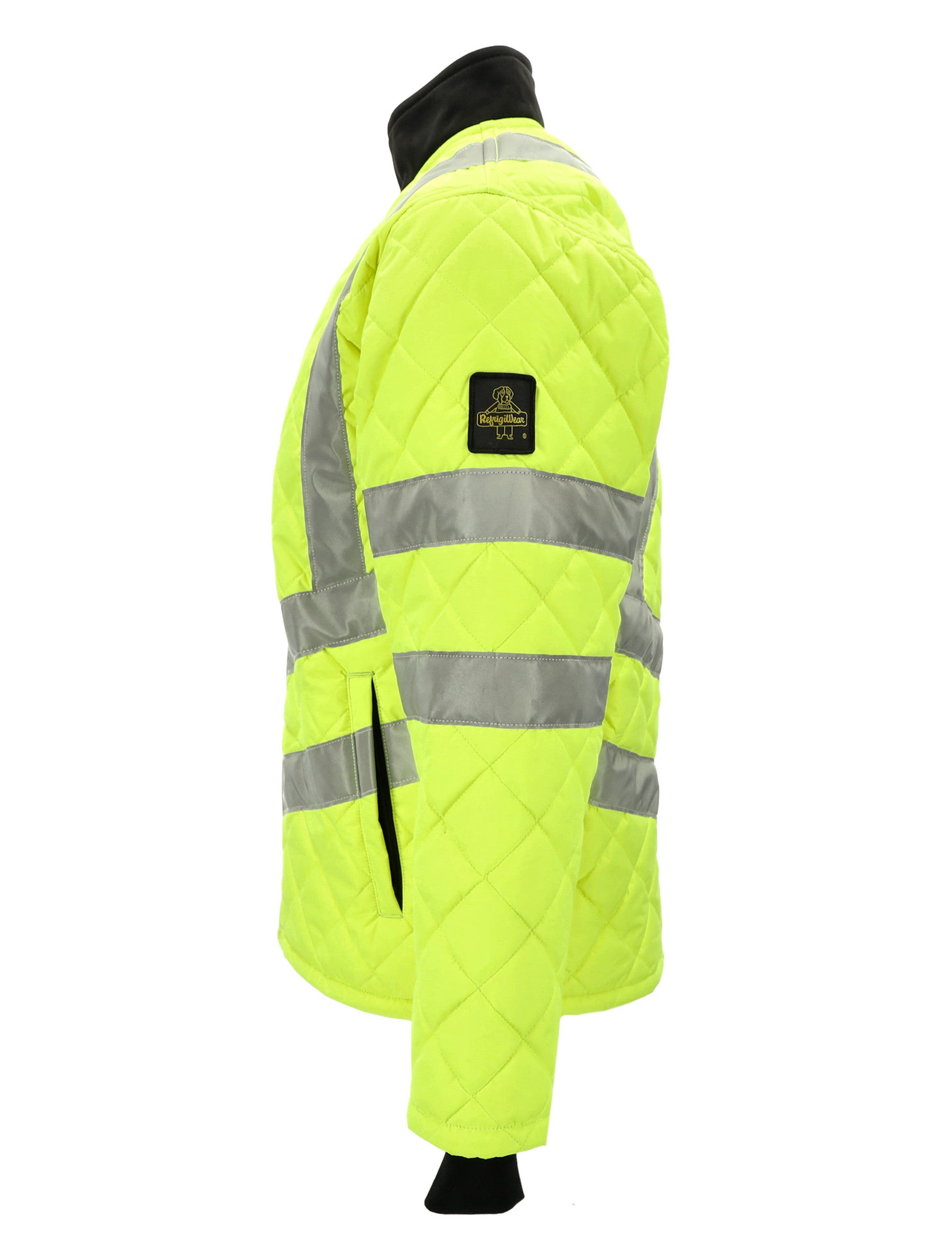 Refrigiwear 8730 HiVis Diamond Quilted Jacket Lime