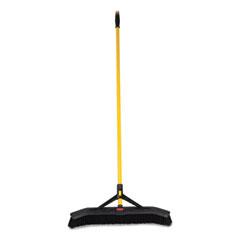 Rubbermaid RCP2186280 Maximizer Push-to-Center Broom, 24", Polypropylene Bristles, Yellow/Black EA