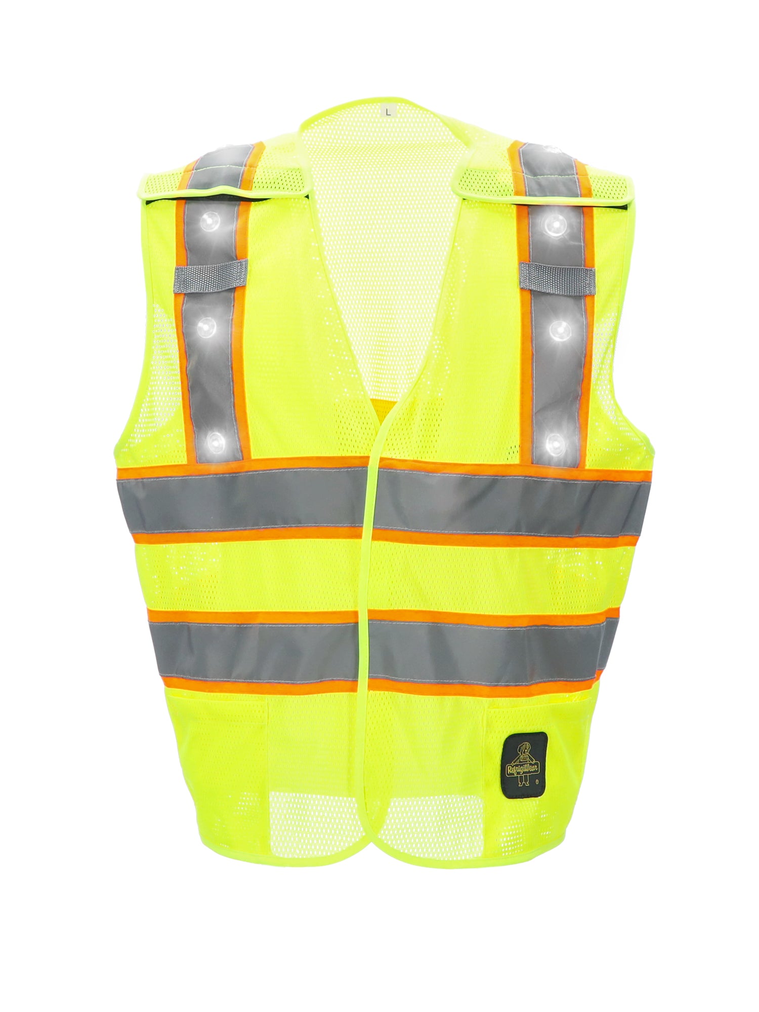 Refrigiwear 8975 HiVis Safety Vest with LED Lights Lime