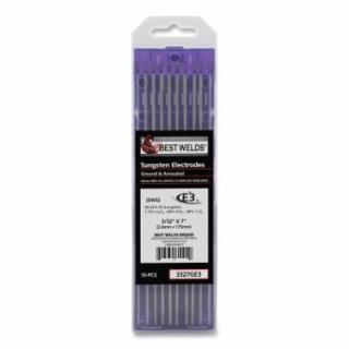 Best Welds E3 Tungsten Electrode, 3/32 in dia x 7 in L, 10/PK
