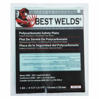 Best Welds Safety Plate, 4-1/2 in x 5-1/4 in, Polycarbonate, Clear 10/PK