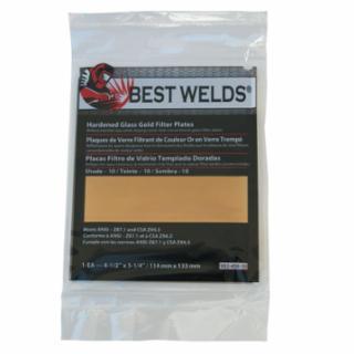 Best Welds Hardened Glass Gold Filter Plate, Gold/10, 4-1/2 in x 5-1/4 in, SH10, Glass 10/PK