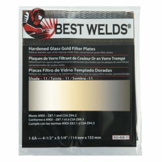 Best Welds Hardened Glass Gold Filter Plate, Gold/11, 4.5 in x 5.25 in, SH11, Glass 10/PK